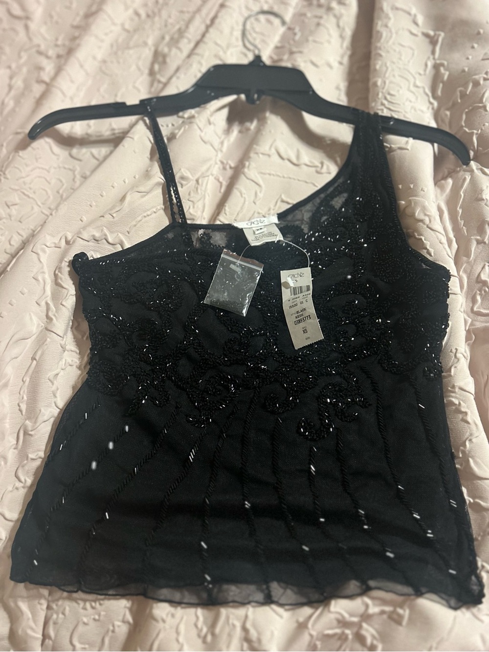 Vintage Cache Black Beaded Camisole